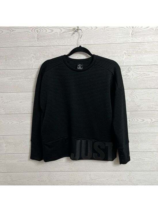 Nike Tops - Nike Women’s Black Ribbed Cropped Crewneck Sweatshirt. Size XS
